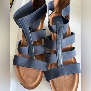 Blue Wedge Sandals